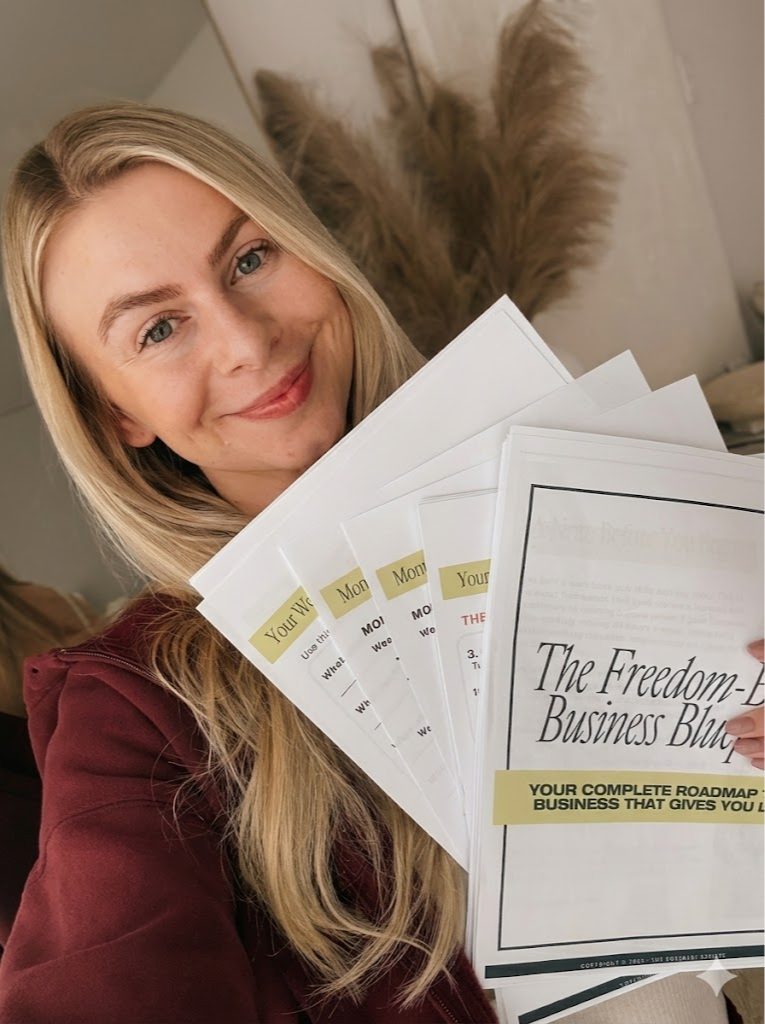Natalie Ellis with the Freedom-Based Business worksheets